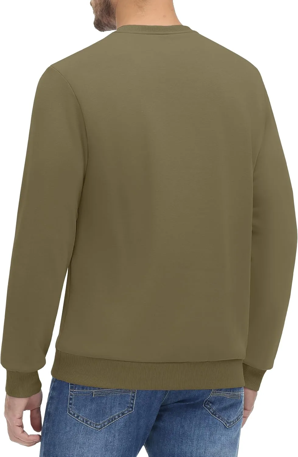 KEFITEVD Men's Crewneck Sweatshirt Long Sleeve Warm Fall Sweatshirt Fleece Lined Pullover