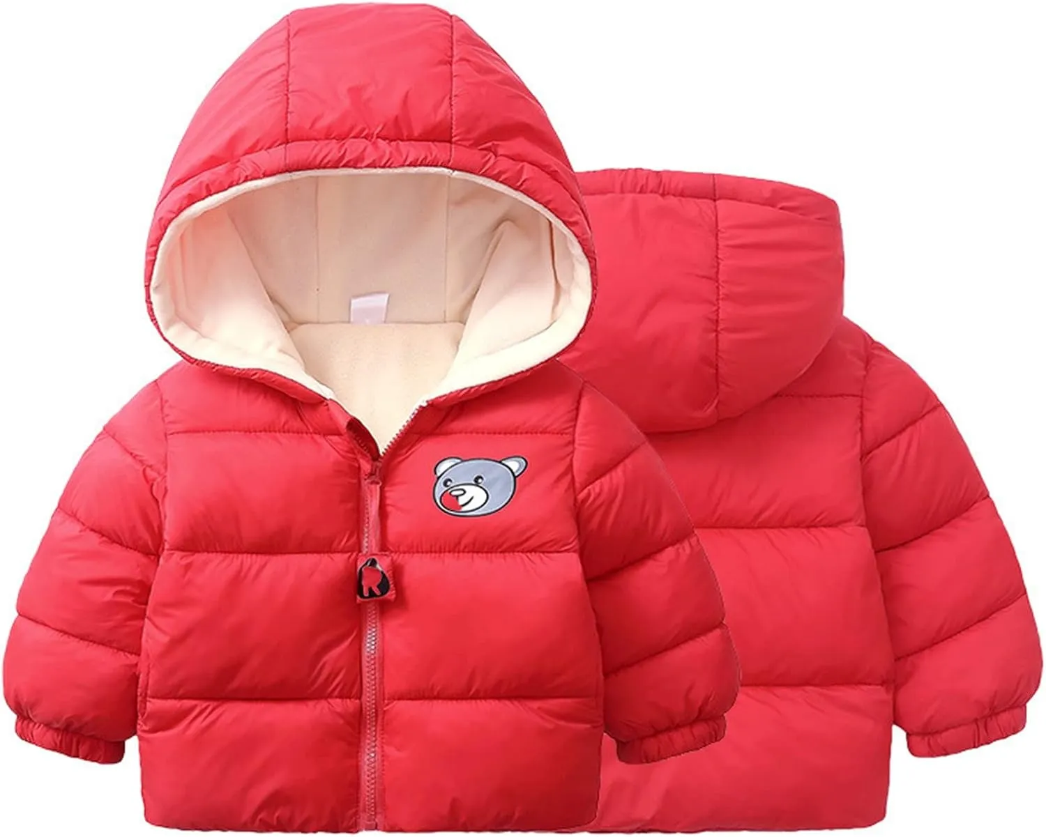 Kids Toddler Baby Girls Boys Winter Warm Thick Cotton Down Hooded Padded Clothes Coat Winter Jacket Coat Outer Clothing