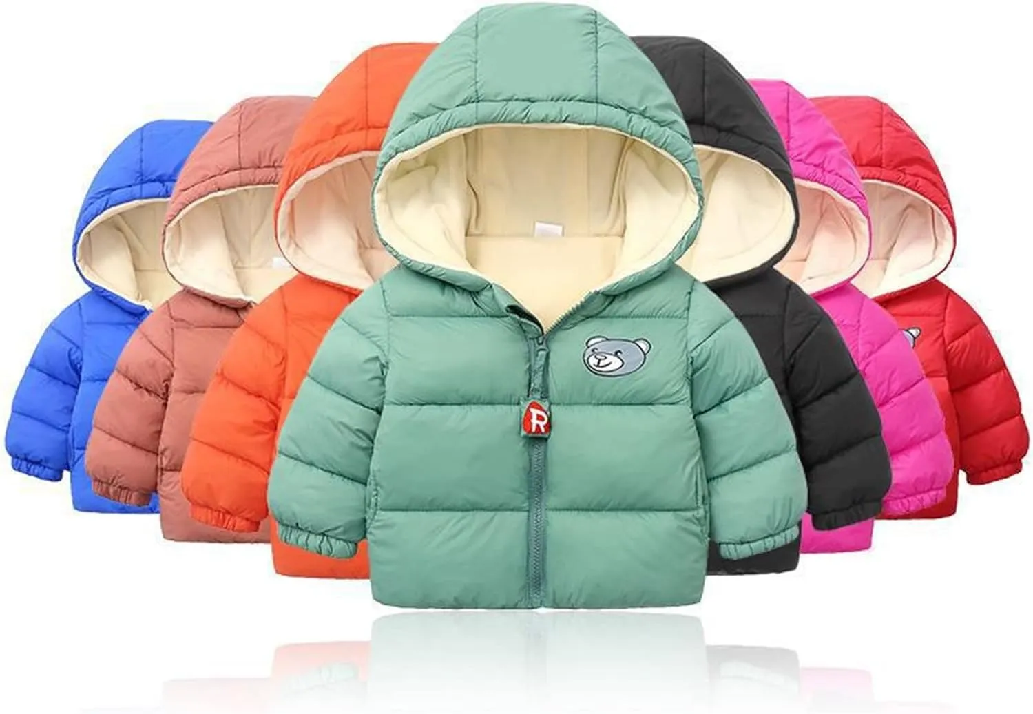 Kids Toddler Baby Girls Boys Winter Warm Thick Cotton Down Hooded Padded Clothes Coat Winter Jacket Coat Outer Clothing