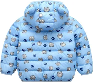 Kids Toddler Baby Girls Boys Winter Warm Thick Cotton Down Hooded Padded Clothes Coat Winter Jacket Coat Outer Clothing