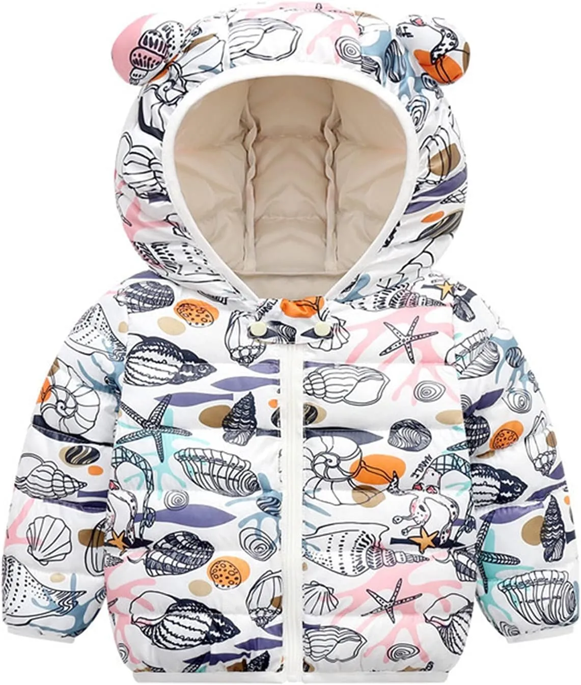 Kids Toddler Baby Girls Boys Winter Warm Thick Cotton Down Hooded Padded Clothes Coat Winter Jacket Coat Outer Clothing
