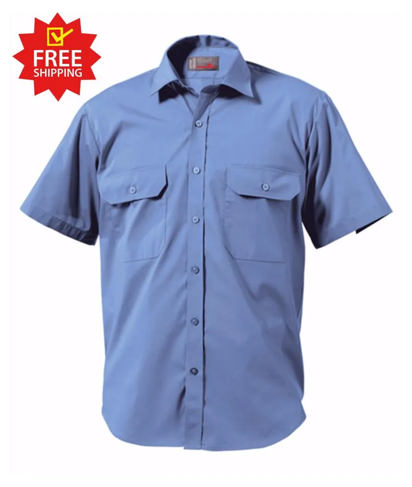 King Gee Short Sleeve Wash 'n' Wear Shirt - 65% Poly/35% Cotton Blend-102gsm (K04070)