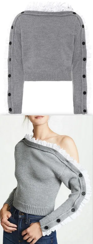 Lace Trim Sweater