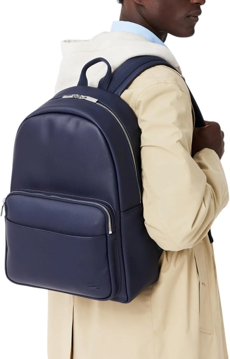 Lacoste Men's Classic Laptop Pocket Backpack, Midnight Blue, One Size