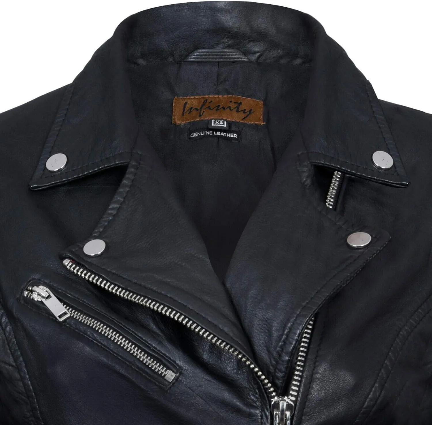 Ladies Leather Jacket Classic Biker Style Real Leather Womens Jacket