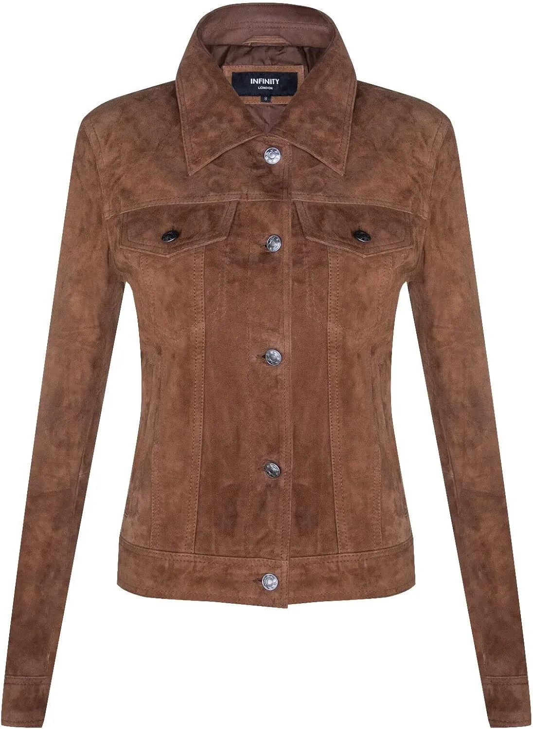 Ladies Suede Trucker Classic Western Leather Denim Jeans Jacket