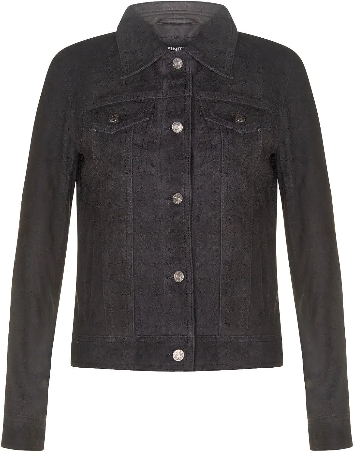 Ladies Suede Trucker Classic Western Leather Denim Jeans Jacket