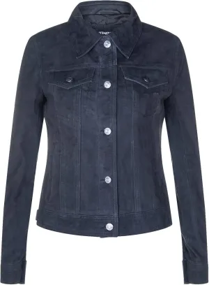 Ladies Suede Trucker Classic Western Leather Denim Jeans Jacket