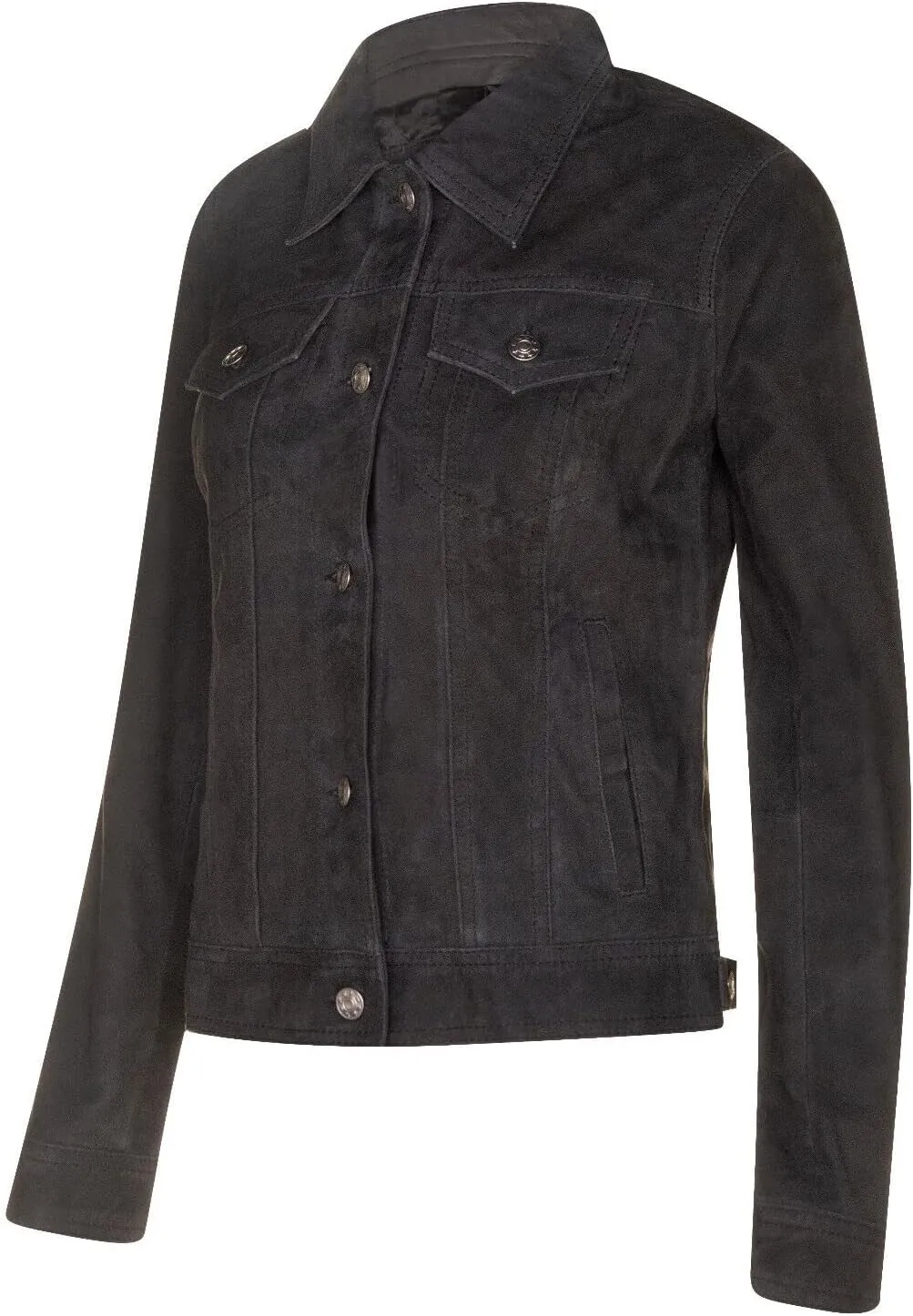Ladies Suede Trucker Classic Western Leather Denim Jeans Jacket