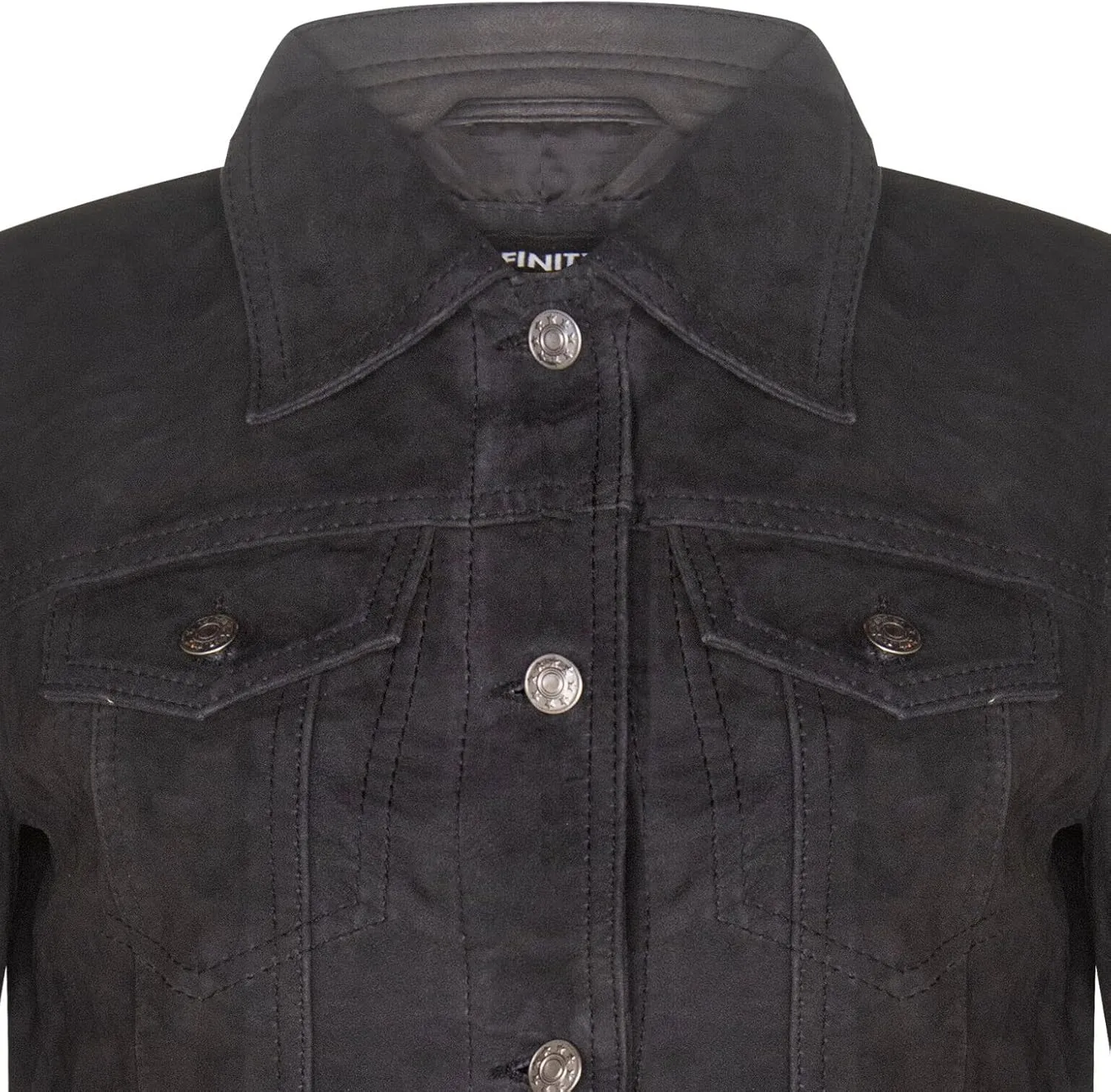 Ladies Suede Trucker Classic Western Leather Denim Jeans Jacket