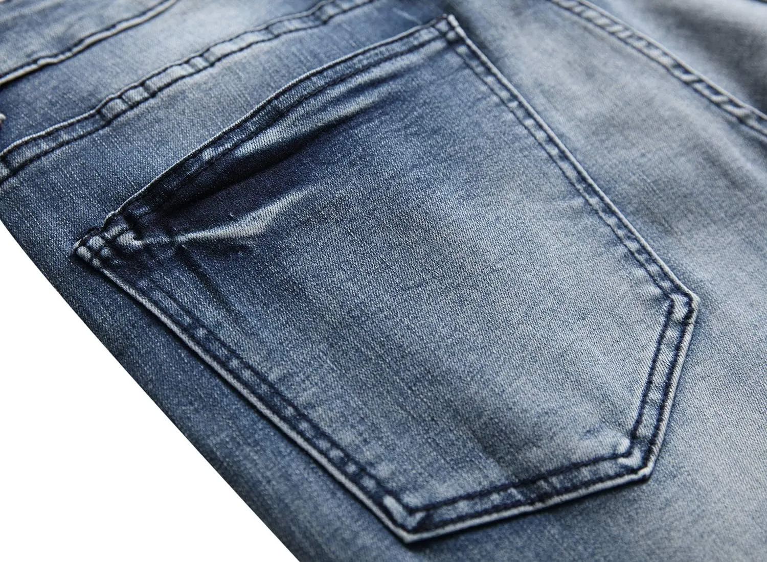 LAMKUKU Men's Ripped Jeans Slim Fit Casual Distressed Denim Pants