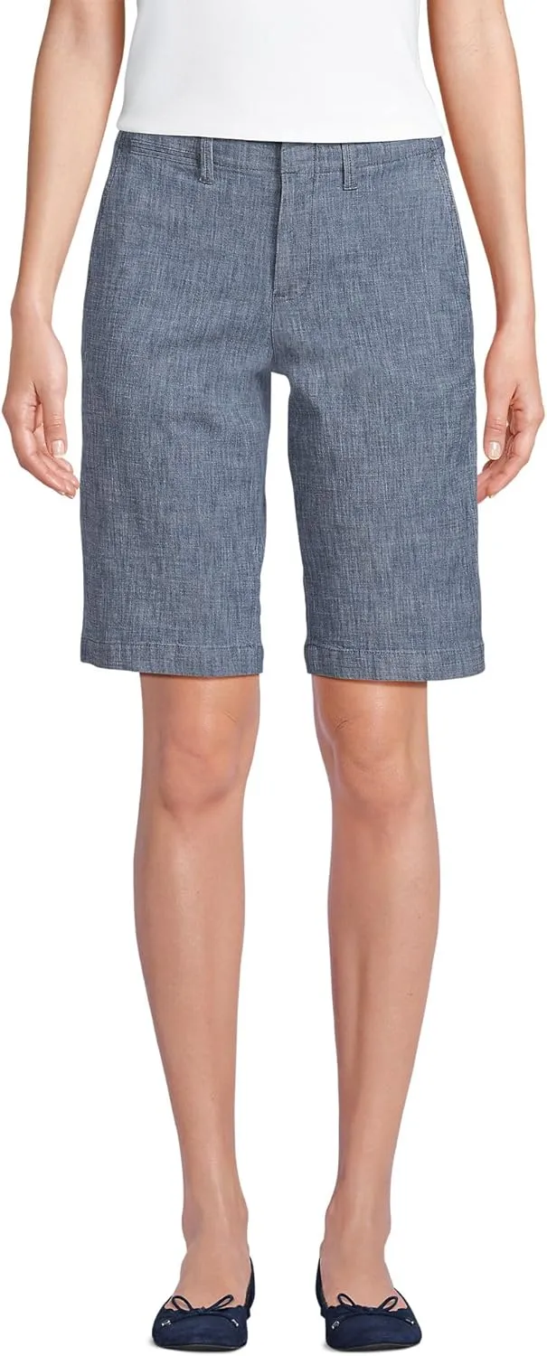 Lands' End Women's Elastic Back Classic 12" Chino Shorts