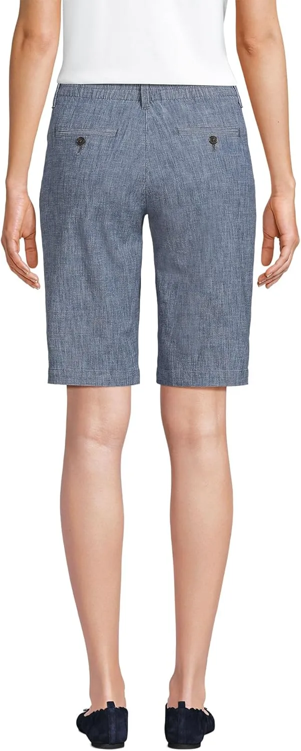 Lands' End Women's Elastic Back Classic 12" Chino Shorts