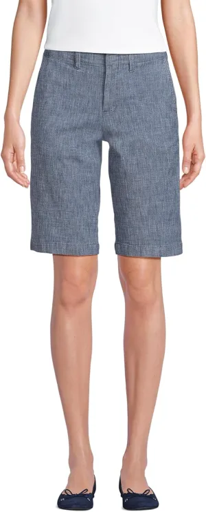 Lands' End Women's Elastic Back Classic 12" Chino Shorts