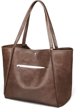 Large Tote Bag for Women Work 25L Travel Vegan Leather Ladies Handbags Weekender Purses