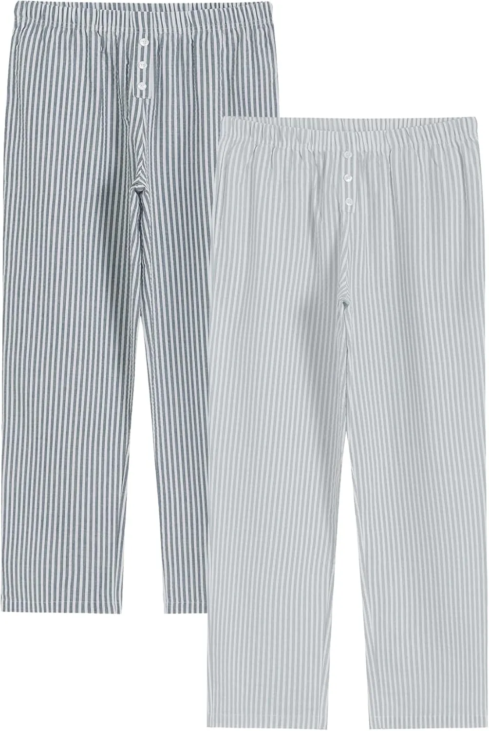 Latuza Women's 2 Pack Cotton Pajama Pants Seersucker Lounge Pants with Pockets