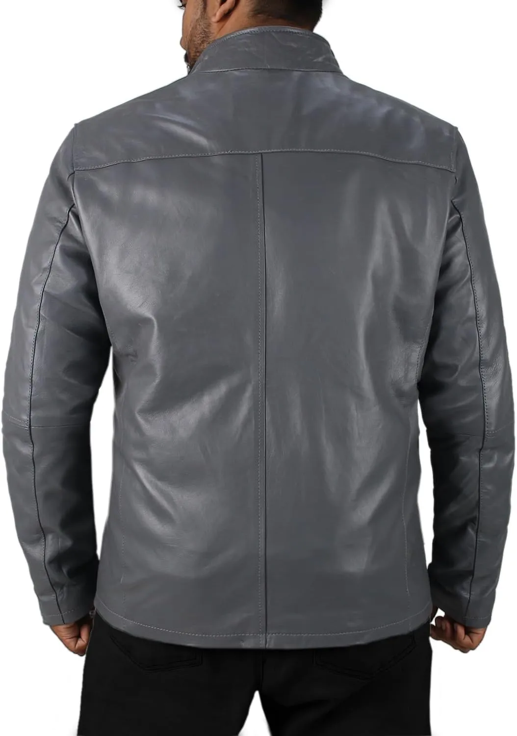 Laverapelle Men's Genuine Lambskin Leather Jacket (Black, Classic Jacket) - 1501135