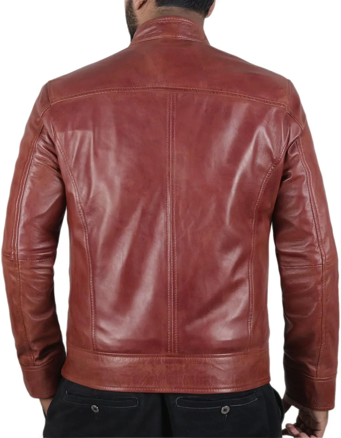 Laverapelle Men's Genuine Lambskin Leather Jacket (Black, Classic Jacket) - 1501210
