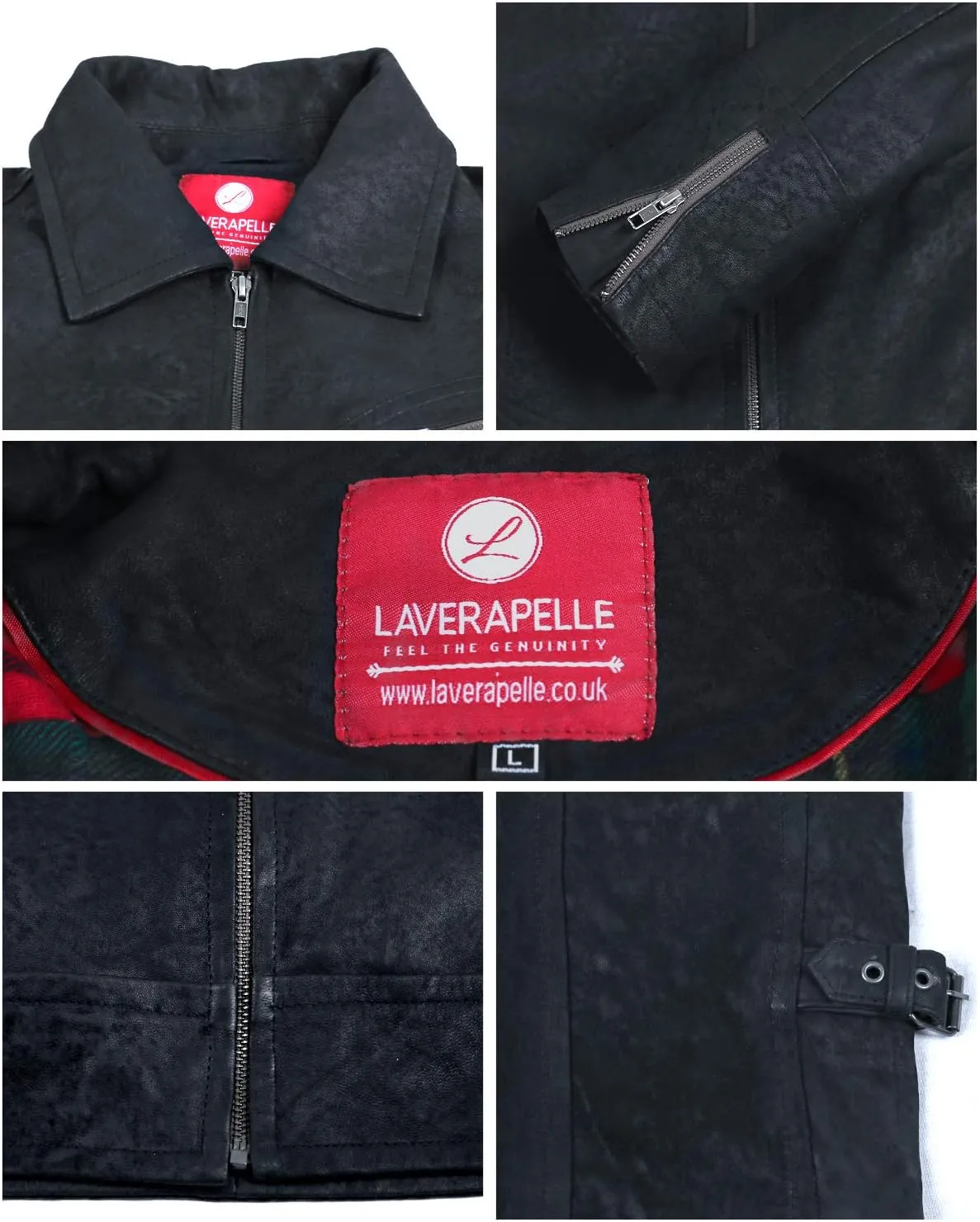 Laverapelle Men's Genuine Lambskin Leather Jacket (Black, Classic Jacket) - 1501811