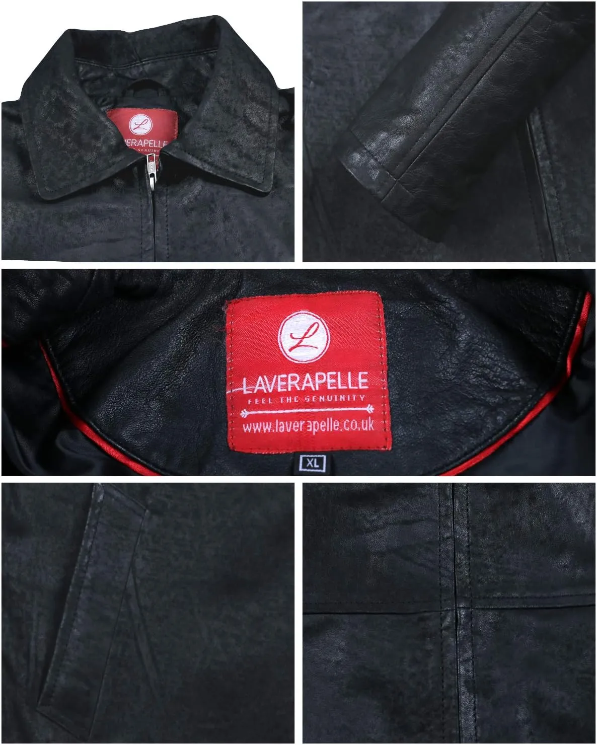 Laverapelle Men's Genuine Lambskin Leather Jacket (Black, Classic Jacket) - 1501814