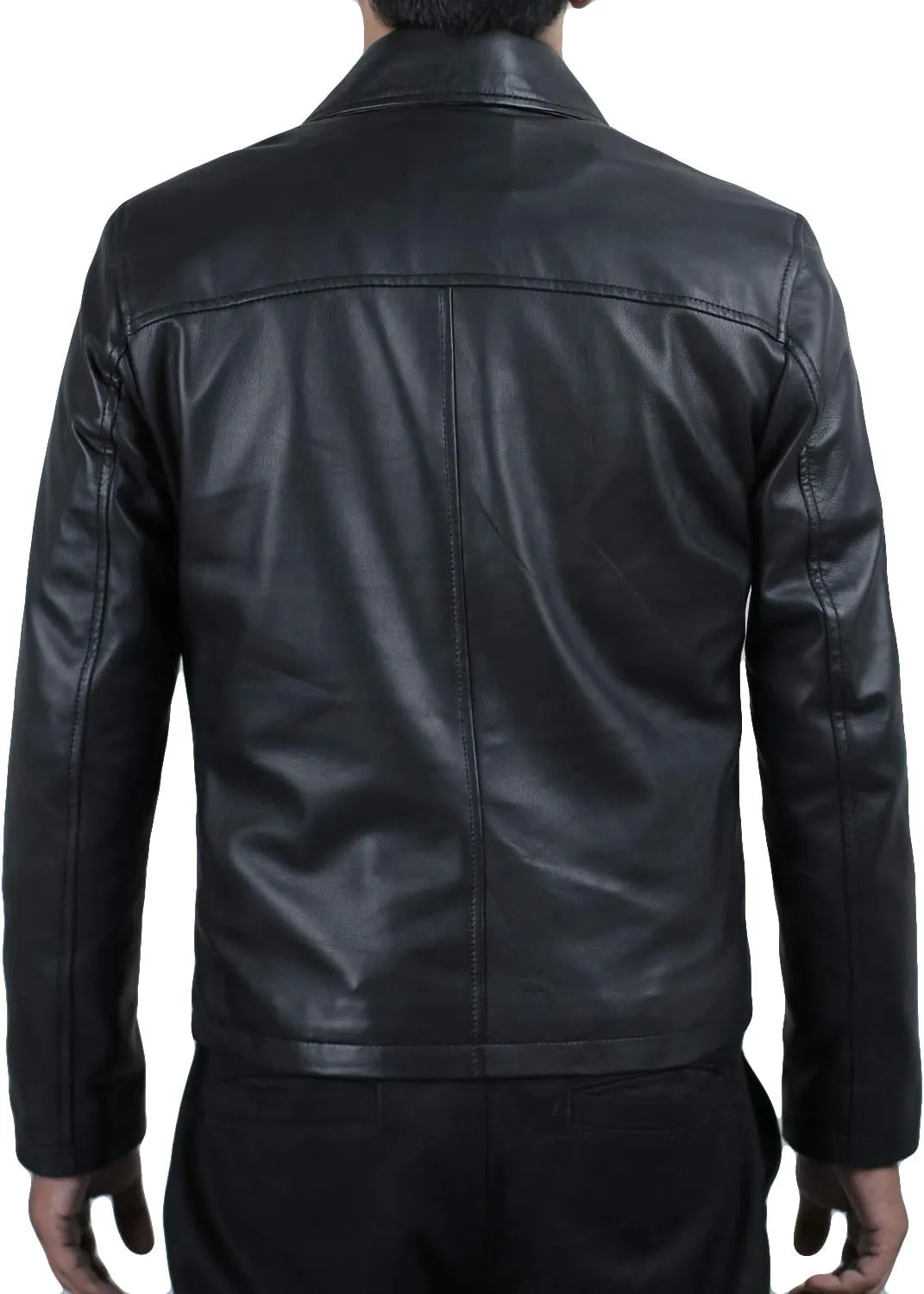 Laverapelle Men's Genuine Lambskin Leather Jacket (Black, Classic Jacket) - 1501814