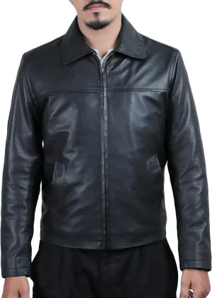 Laverapelle Men's Genuine Lambskin Leather Jacket (Black, Classic Jacket) - 1501814