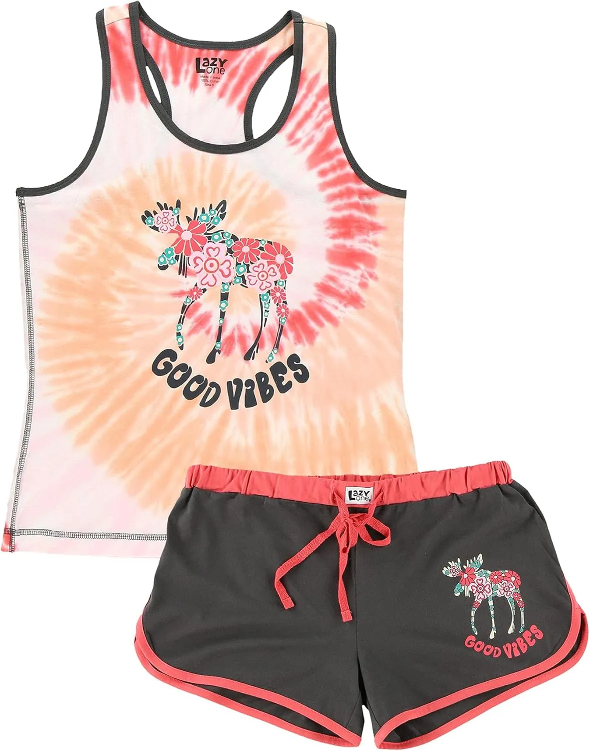 Lazy One Matching Pajamas for Women, Cute Pajama Shorts and Tank Top Set, Summer Pajamas