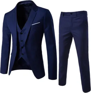 LCMTWX Mens Suits Classic Fit 2 Piece Wedding Party Jacket Vest & Pants Mens Dress Pants Mens Suits Slim Fit 2 Piece Pants