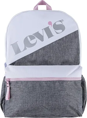 Levi's Unisex-Adults Classic Logo Backpack, Grey/Pink, One Size