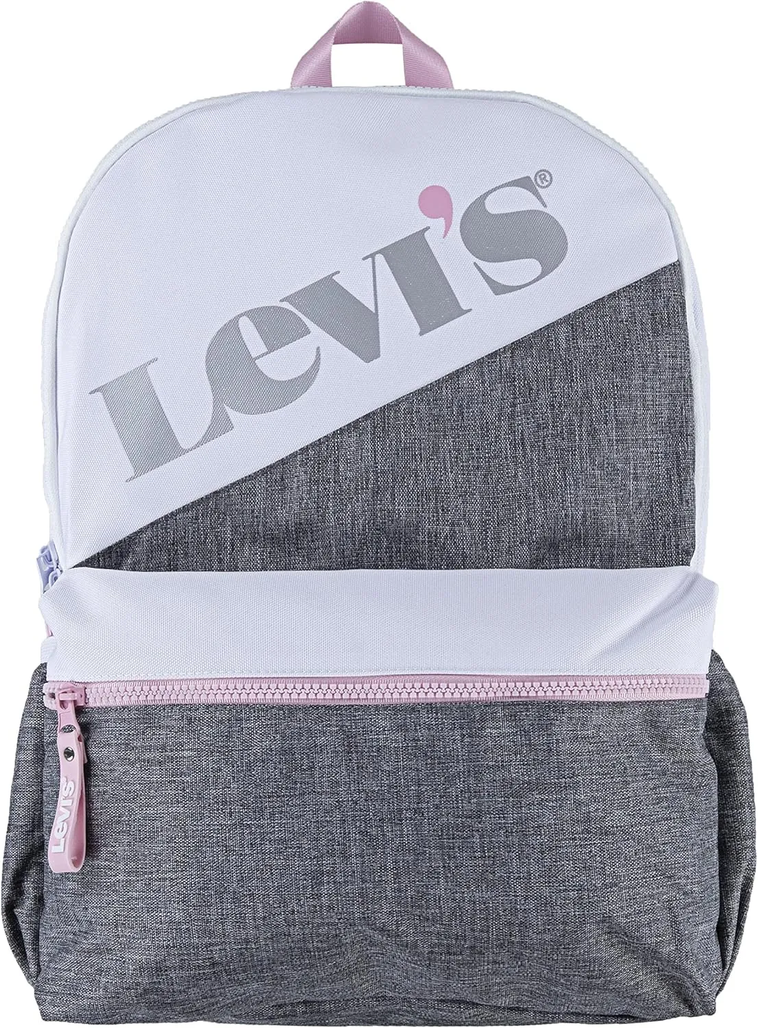 Levi's Unisex-Adults Classic Logo Backpack, Grey/Pink, One Size