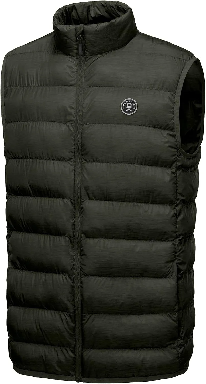 Little Donkey Andy Men's Lightweight Warm Puffer Vest Thermal Golf Sleeveless Jacket for Outdoor Hiking Travel Casual