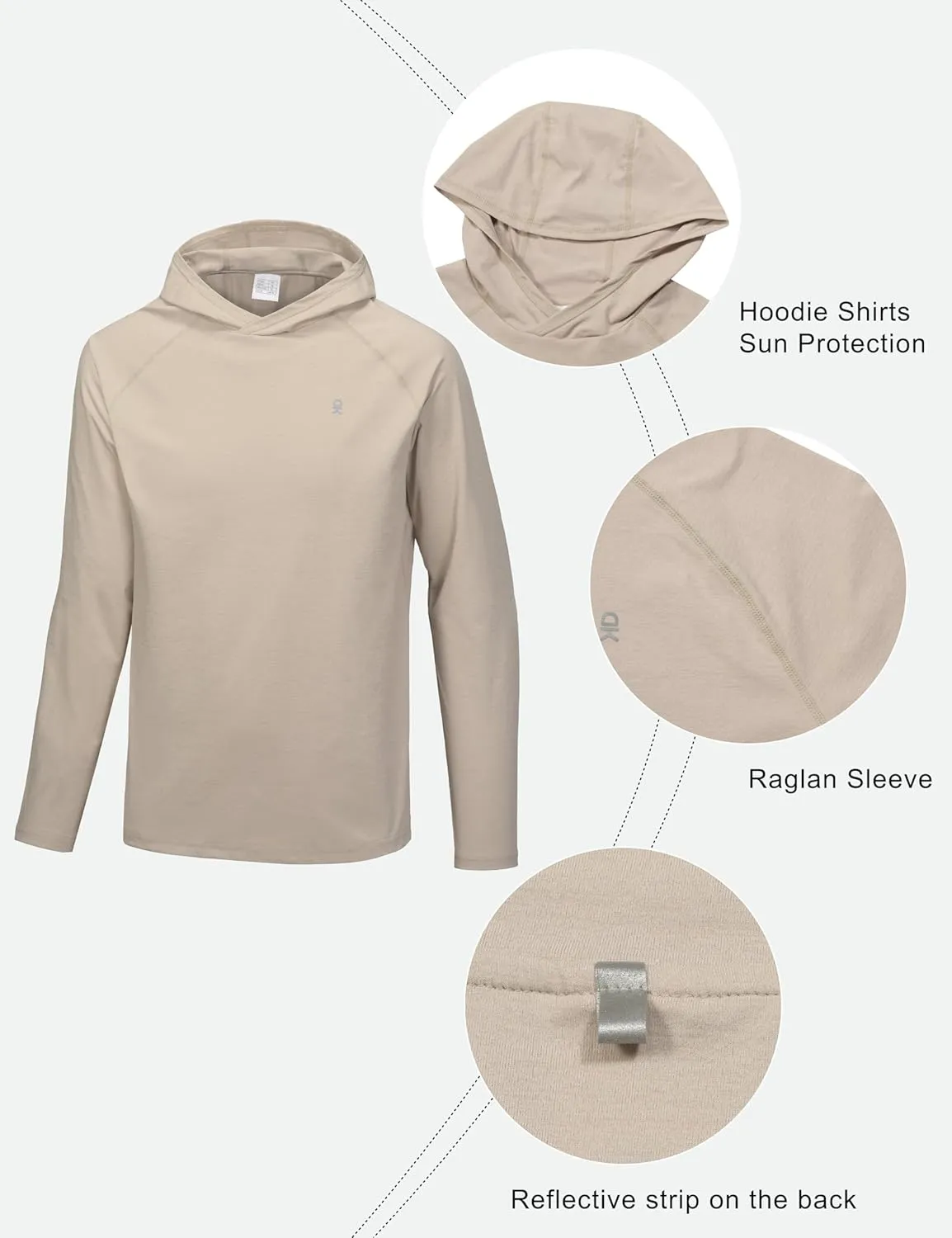 Little Donkey Andy Men's Quick Dry UPF Hoodie Shirt Long Sleeve Breathable UV Protection for Fishing Hiking