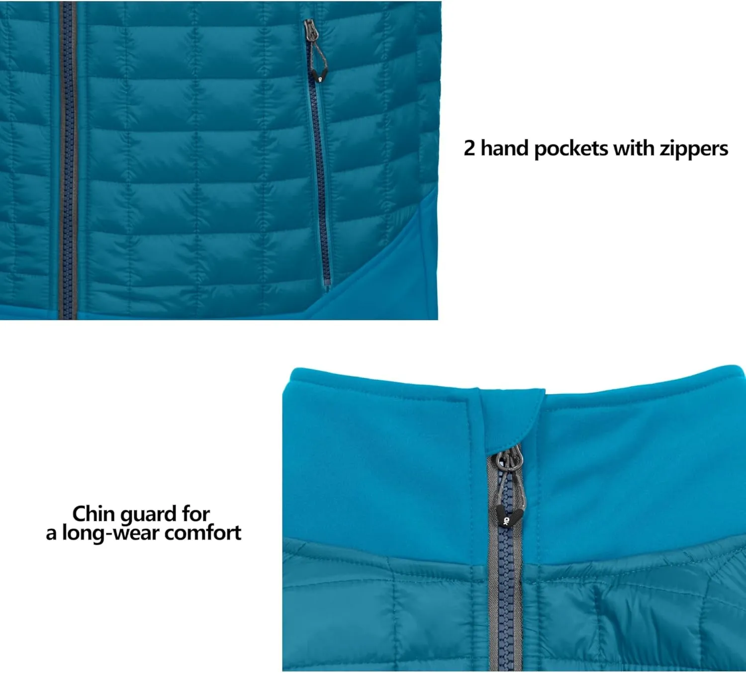 Little Donkey Andy Women's Lightweight Puffer Vest, Warm Outdoor Sleeveless Jacket for Hiking Travel Running Golf