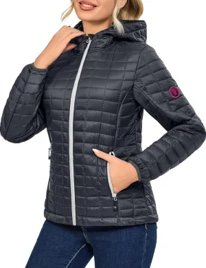 Little Donkey Andy Women's Puffer Jacket, Lightweight Warm Hiking Jacket with Post-Consumer Synthetic Insulation