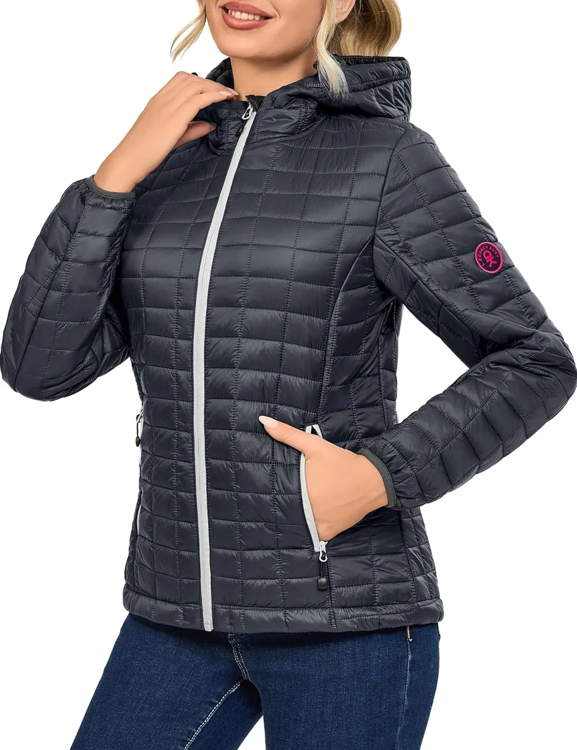 Little Donkey Andy Women's Puffer Jacket, Lightweight Warm Hiking Jacket with Post-Consumer Synthetic Insulation