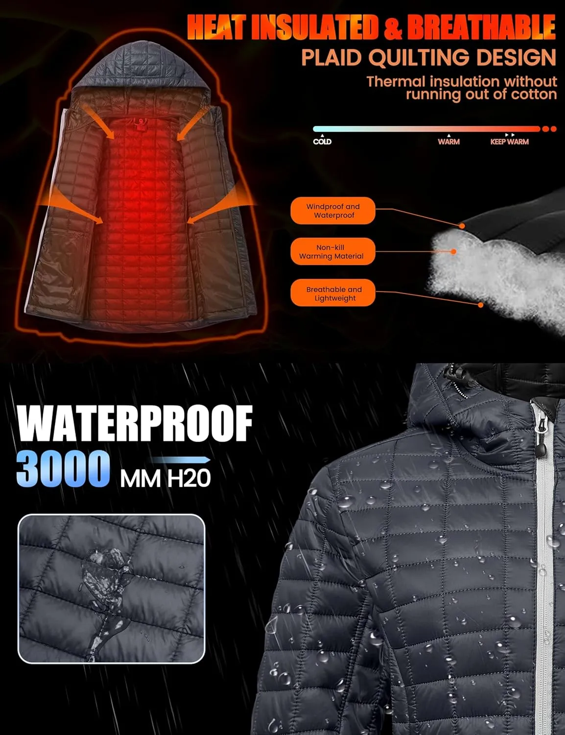 Little Donkey Andy Women's Puffer Jacket, Lightweight Warm Hiking Jacket with Post-Consumer Synthetic Insulation