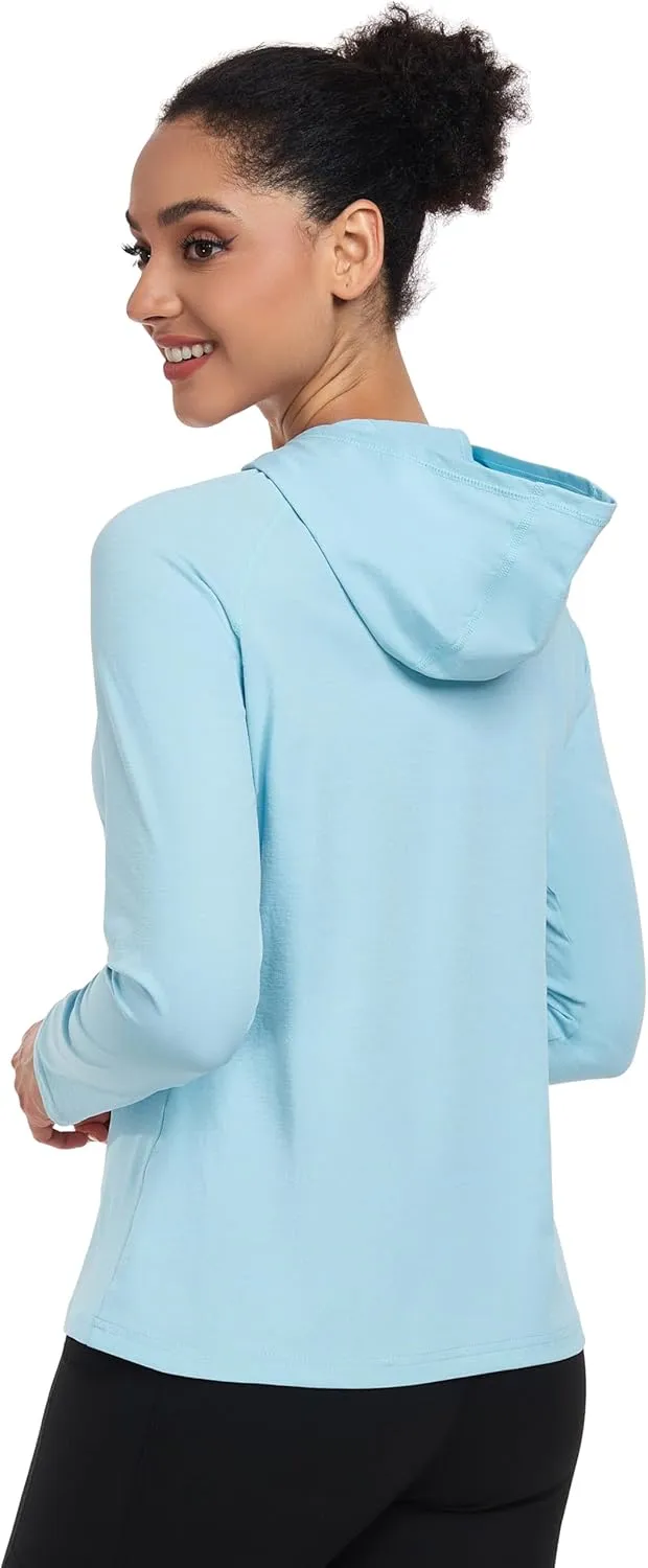Little Donkey Andy Women's Quick Dry Sun Protection UPF Hoodie Shirt Long Sleeve Breathable for Fishing Hiking Outdoor