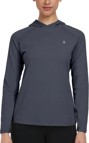 Little Donkey Andy Women's Quick Dry Sun Protection UPF Hoodie Shirt Long Sleeve Breathable for Fishing Hiking Outdoor