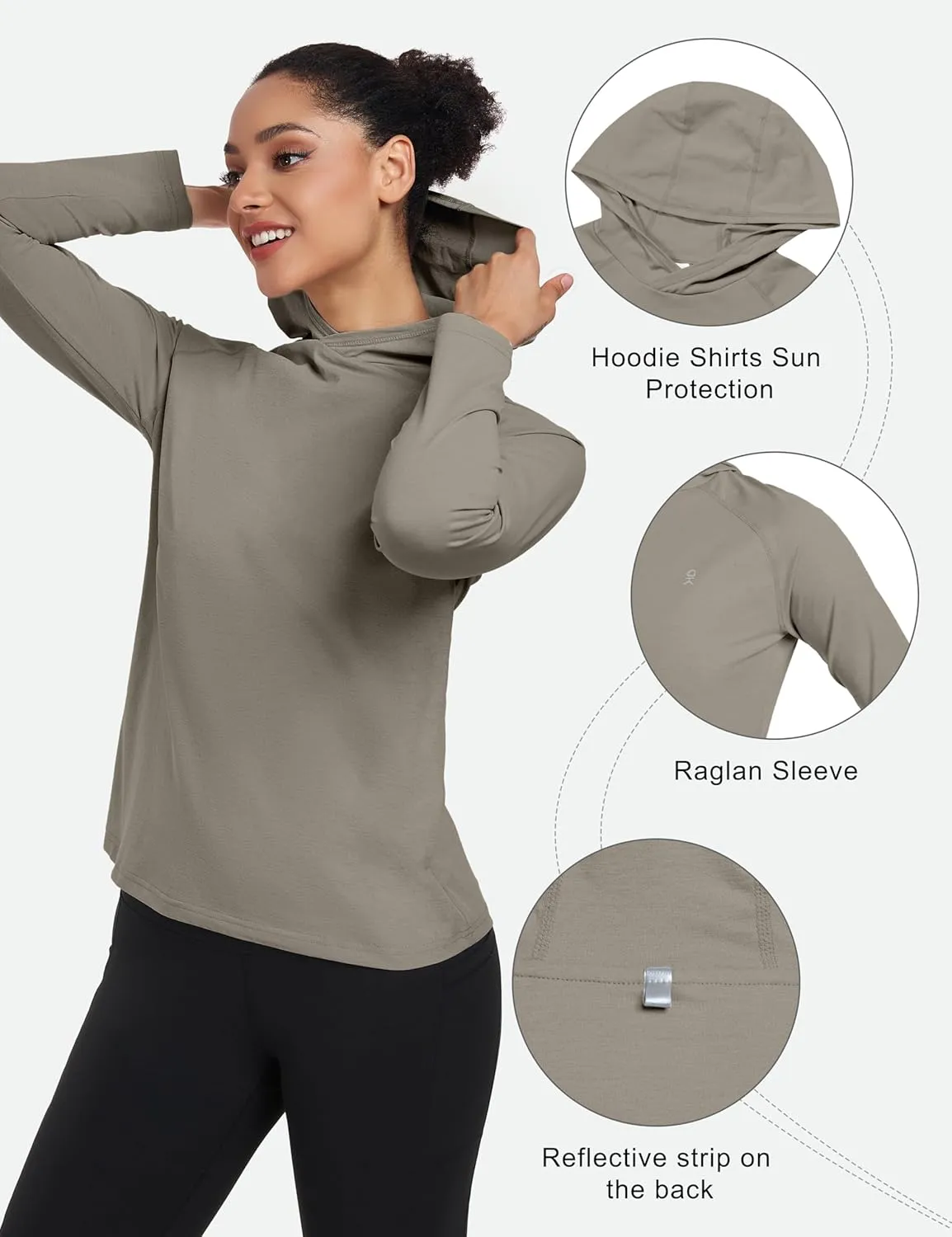 Little Donkey Andy Women's Quick Dry Sun Protection UPF Hoodie Shirt Long Sleeve Breathable for Fishing Hiking Outdoor