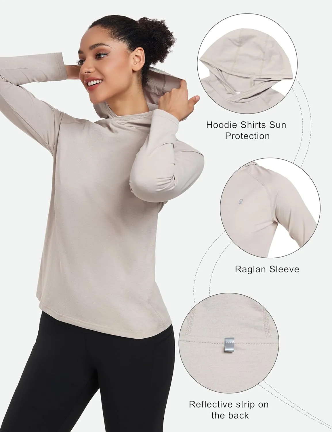 Little Donkey Andy Women's Quick Dry Sun Protection UPF Hoodie Shirt Long Sleeve Breathable for Fishing Hiking Outdoor