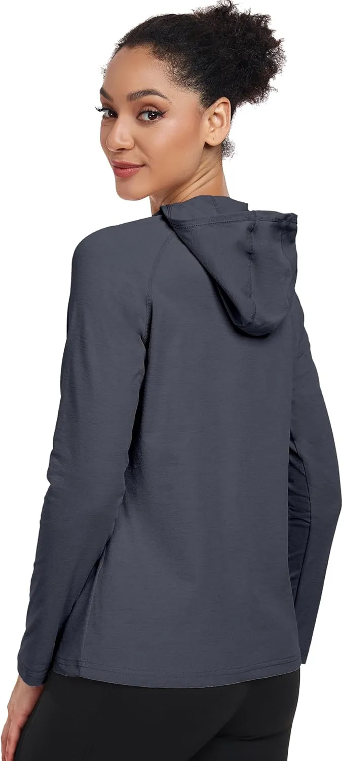 Little Donkey Andy Women's Quick Dry Sun Protection UPF Hoodie Shirt Long Sleeve Breathable for Fishing Hiking Outdoor