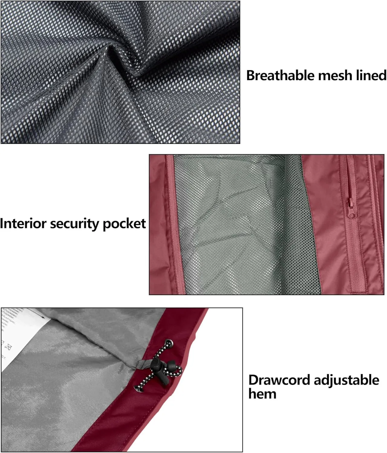 Little Donkey Andy Womens Waterproof Rain Jacket Lightweight Outdoor Windbreaker Rain Coat Shell for Hiking, Travel