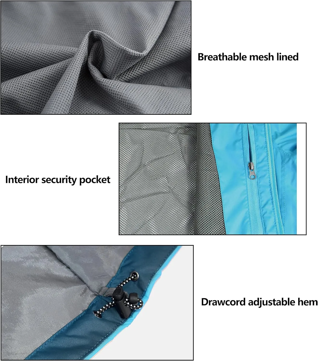 Little Donkey Andy Womens Waterproof Rain Jacket Lightweight Outdoor Windbreaker Rain Coat Shell for Hiking, Travel