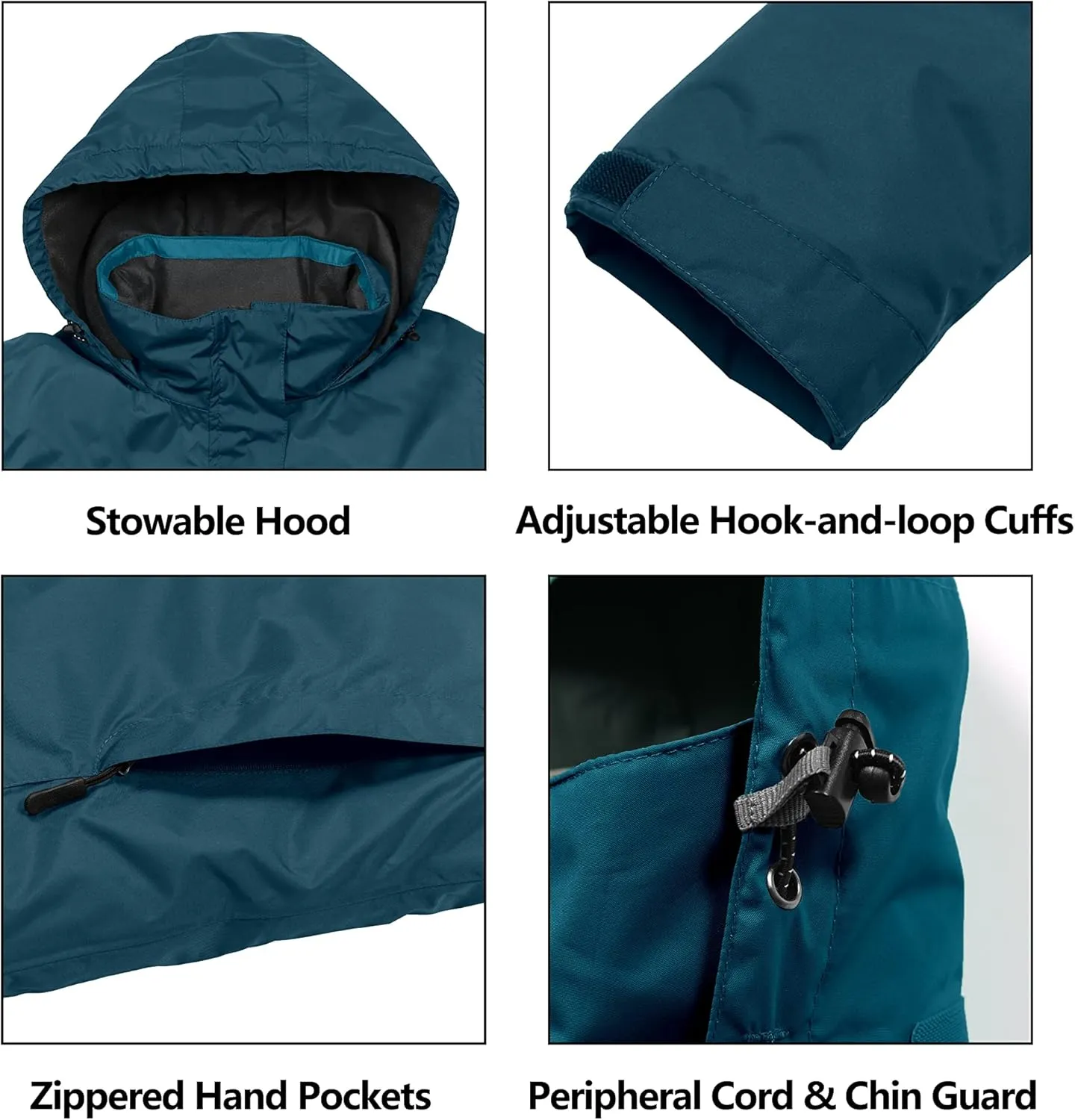 Little Donkey Andy Womens Waterproof Rain Jacket Lightweight Outdoor Windbreaker Rain Coat Shell for Hiking, Travel