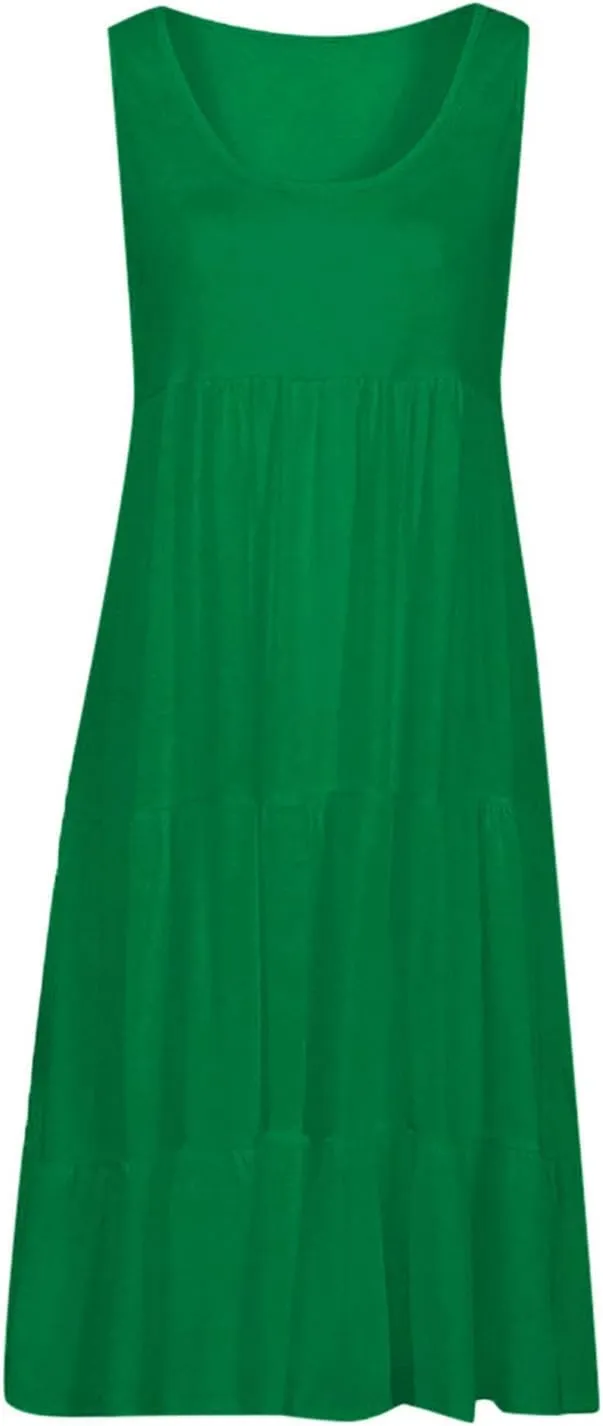 LRMQS Summer Dresses for Women 2025 Vacation Plus Size Hawaiian Sun Dress Knee Length Tank Sundresses Casual Beach Cover ups