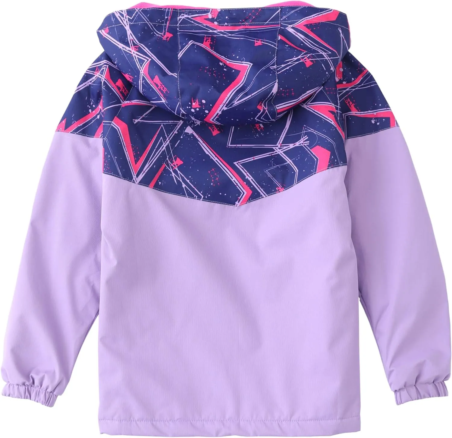M2C Boys Girls Hooded Color Block Waterproof Fleece Lined Windbreaker Jacket