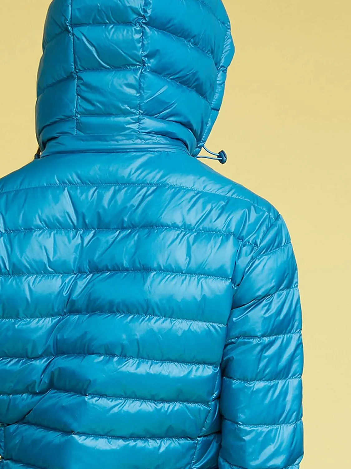 Made By Johnny Women's Ultra Light Weight Packable Down Jacket with Removable Hoodie
