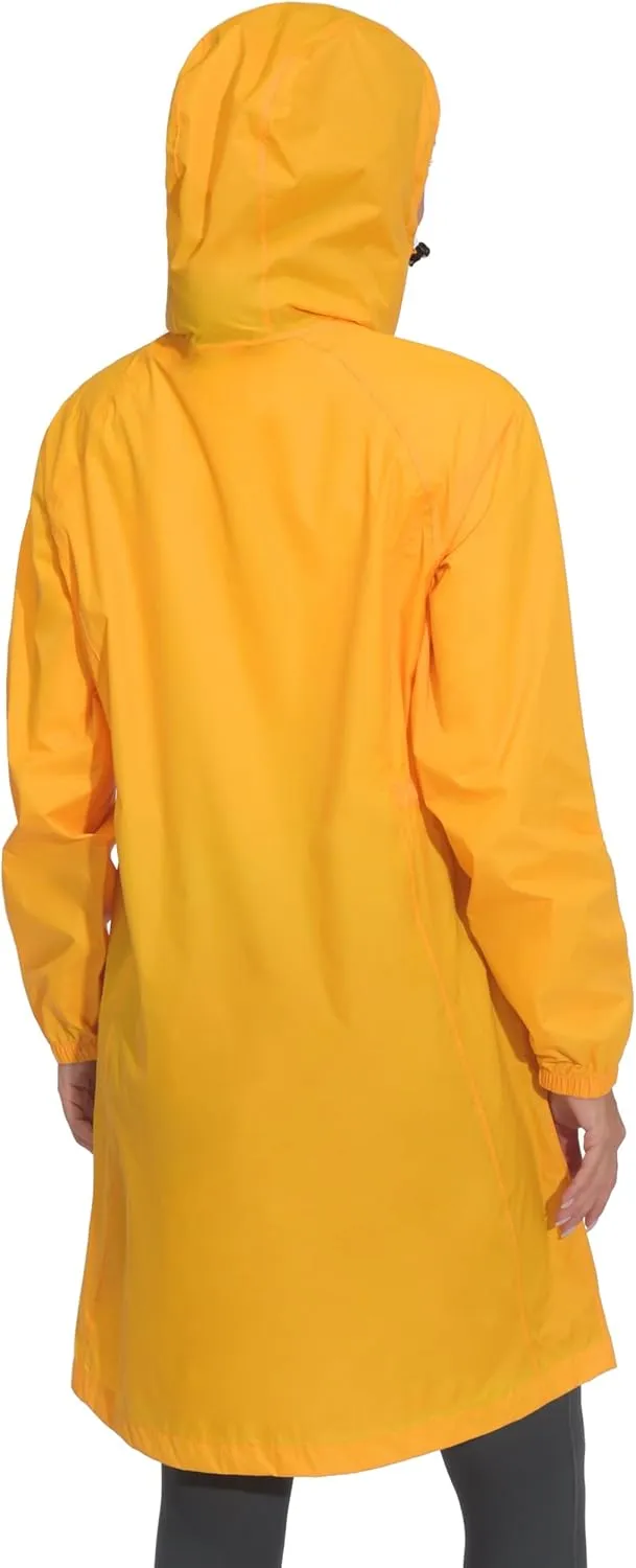 Mapamyumco Women's Ultra-Light Packable Waterproof Long Rain Jacket, Hooded Raincoat with Zipper Pockets