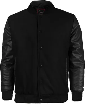 Maximos Men's LMJ Snap Button Front Classic Varsity Jacket