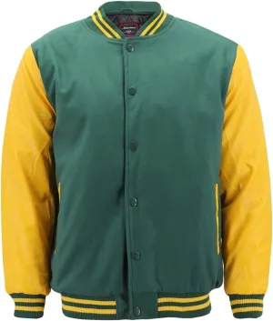 Maximos Men's LMJ Snap Button Front Classic Varsity Jacket